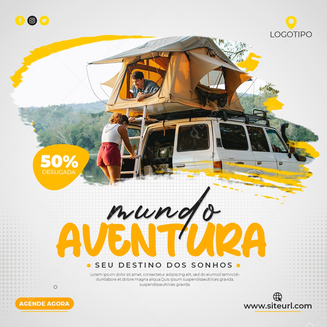 Social Media Agência de Viagens e Turismo Mundo Aventura PSD Editável