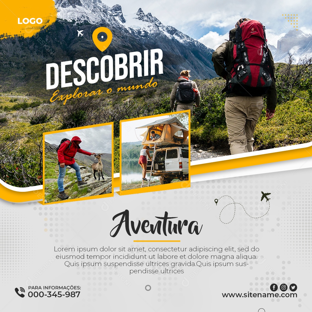 Social Media Agência de Viagens e Turismo PSD Editável