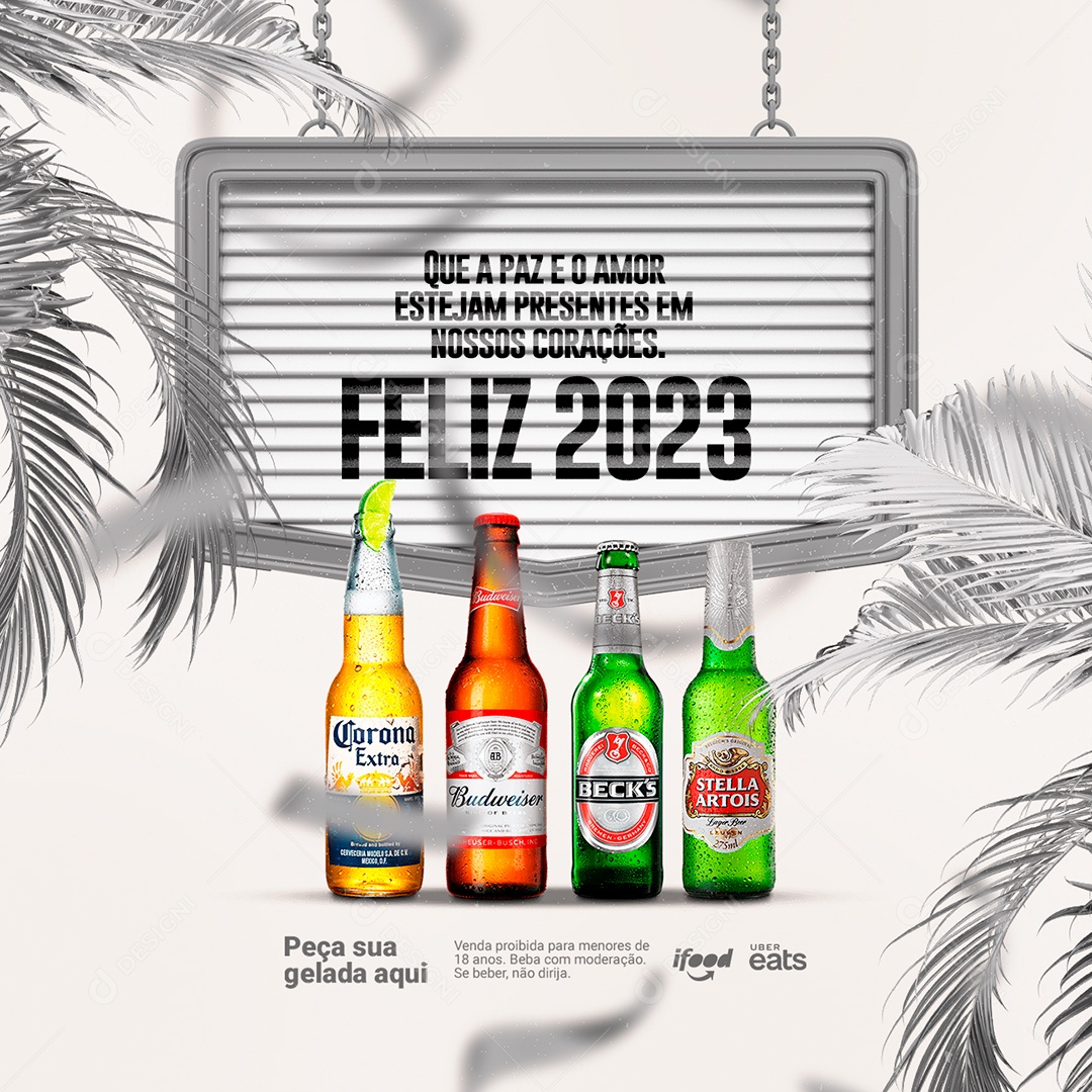 Que a Paz e o Amor Estejam Presentes Feliz 2023 Distribuidora Social Media PSD Editável