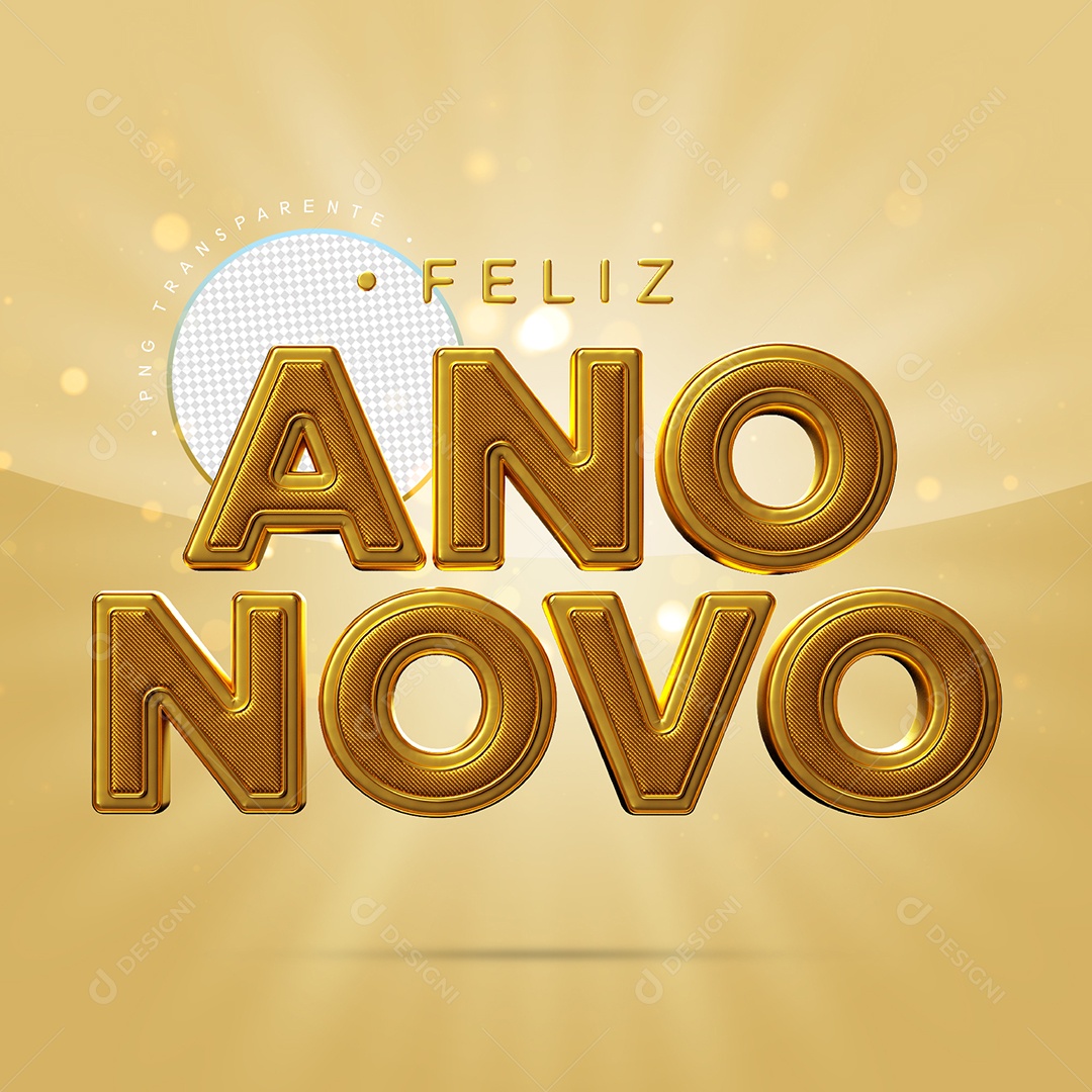 Texto 3D Para Composição Feliz Ano Novo PSD