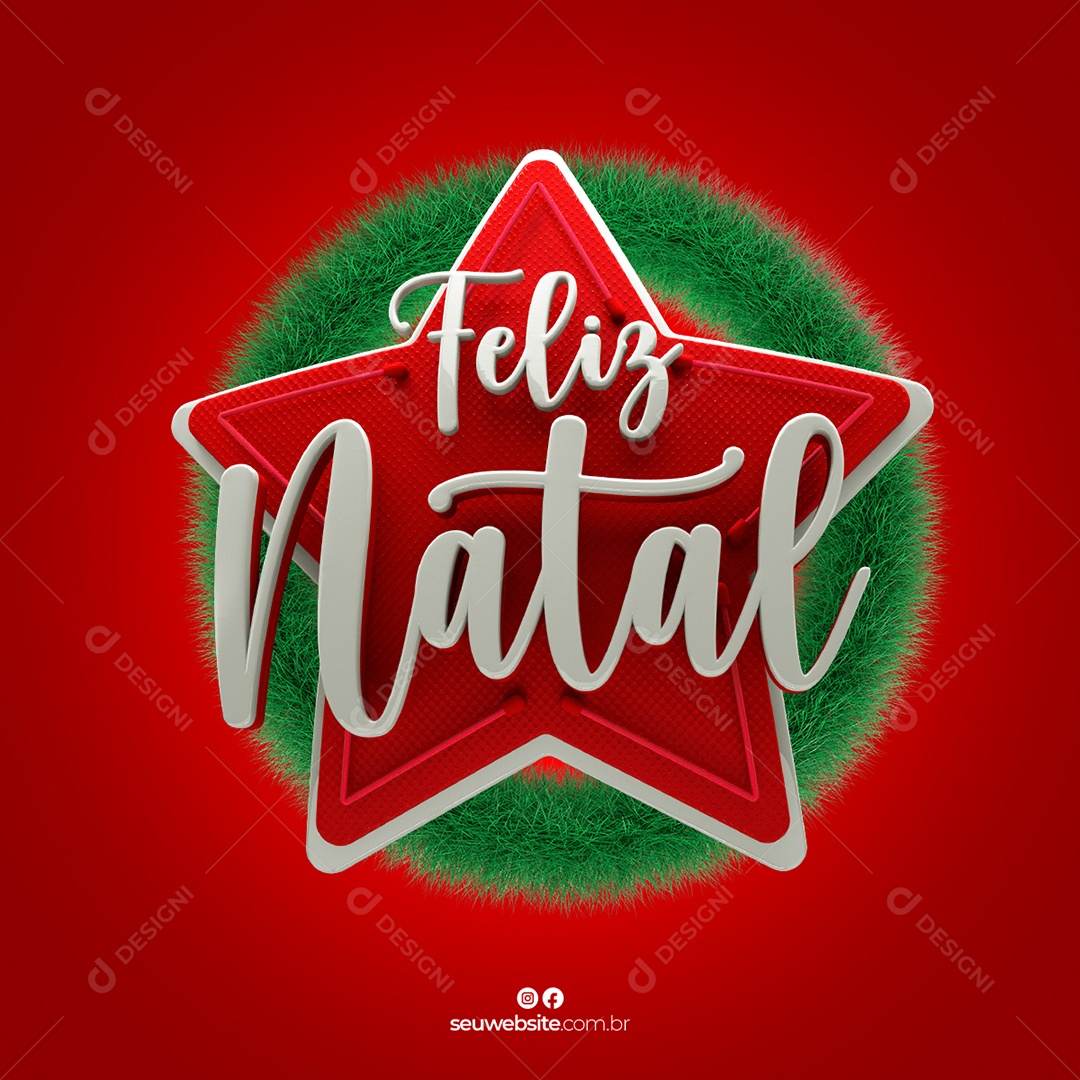 Selo 3D Para Composição Feliz Natal PSD