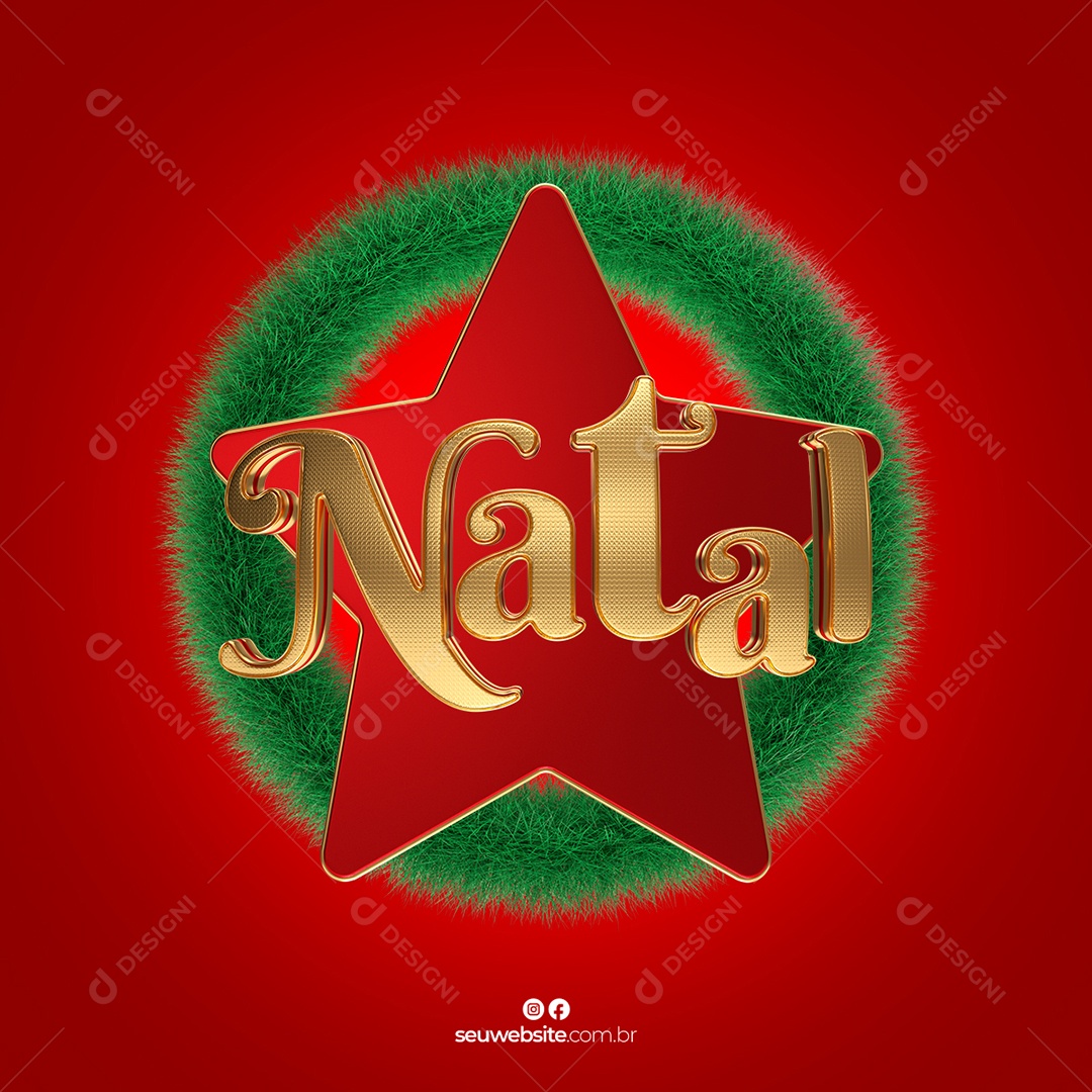 Selo 3D Para Composição Natal PSD