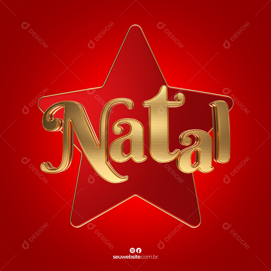 Selo 3D Para Composição Natal PSD