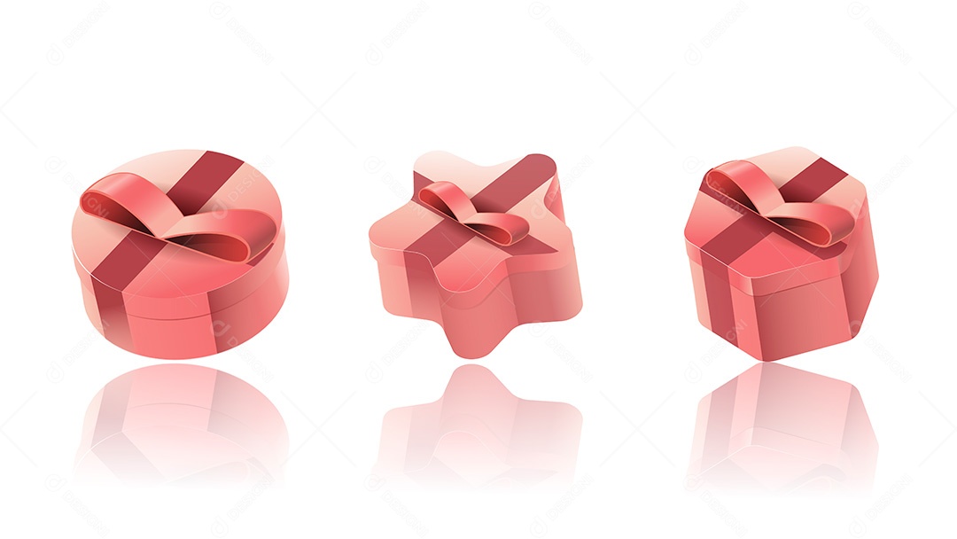 Conjuntos de Elementos Vetoriais Caixas de Presentes EPS Editável