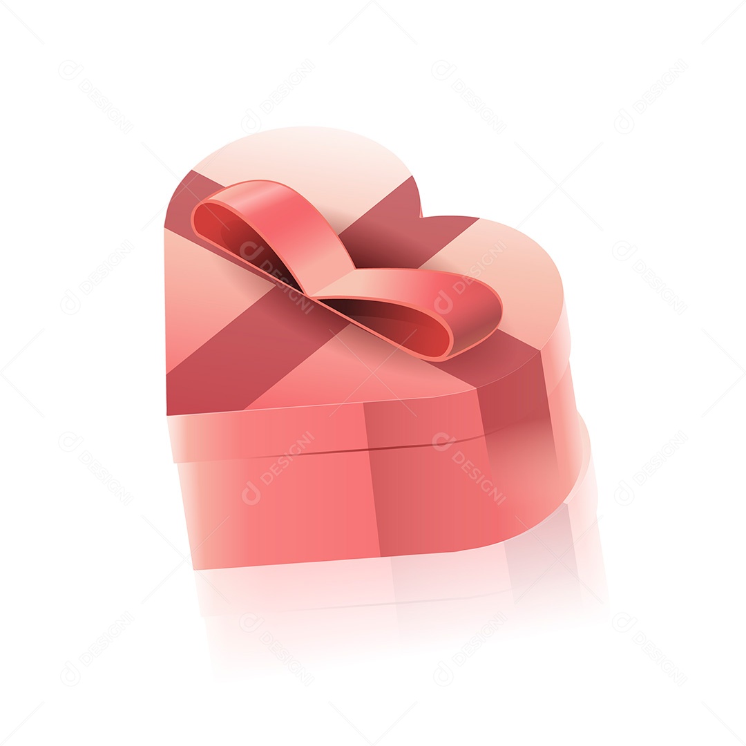 Elemento Vetorial Caixa de Presente em Formato de Coração EPS Editável