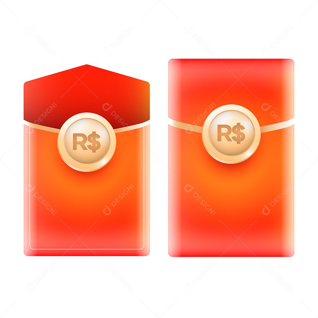 Elementos Vetoriais Envelopes de Cifrão EPS Editável