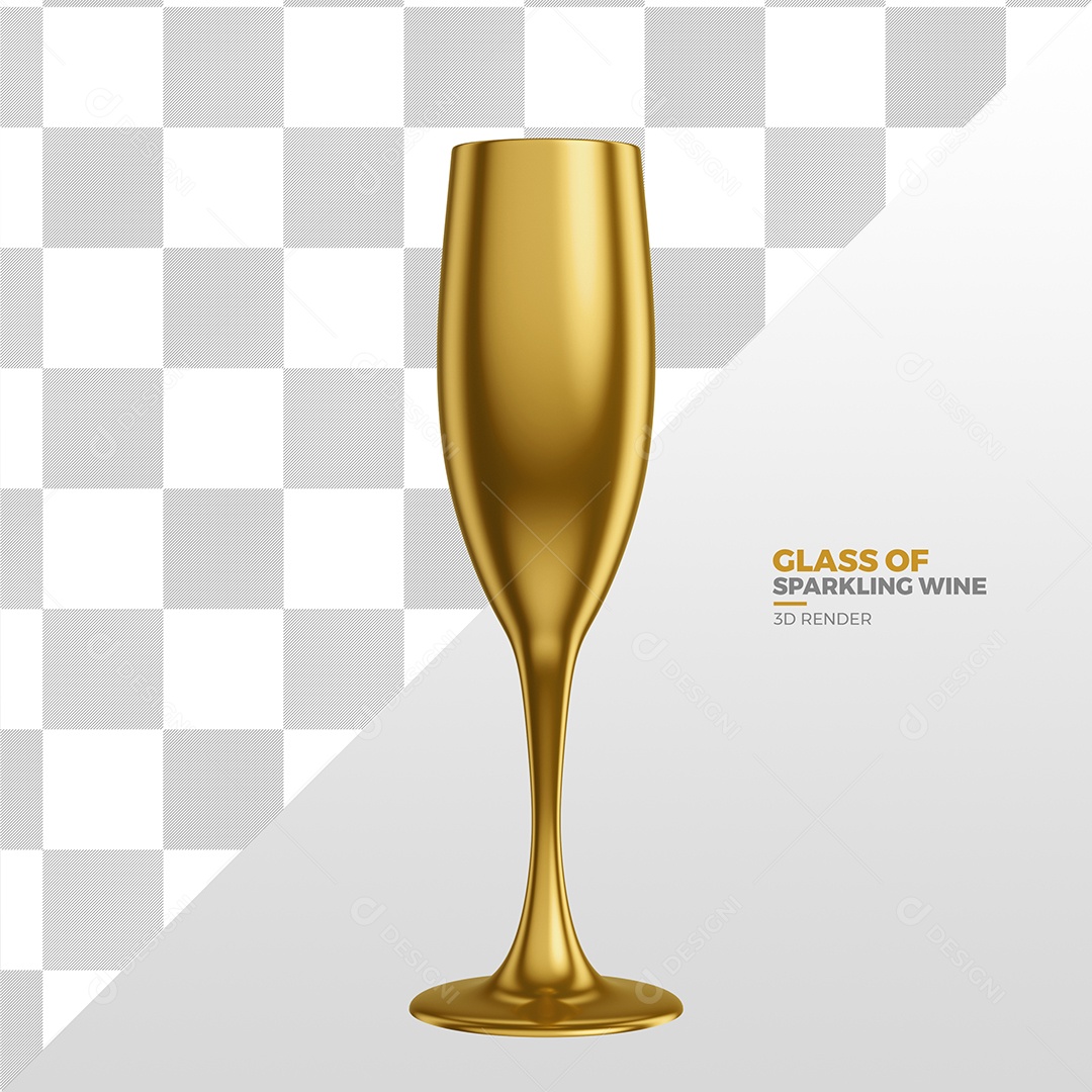 Elemento 3D Para Composição Taça Dourada PSD