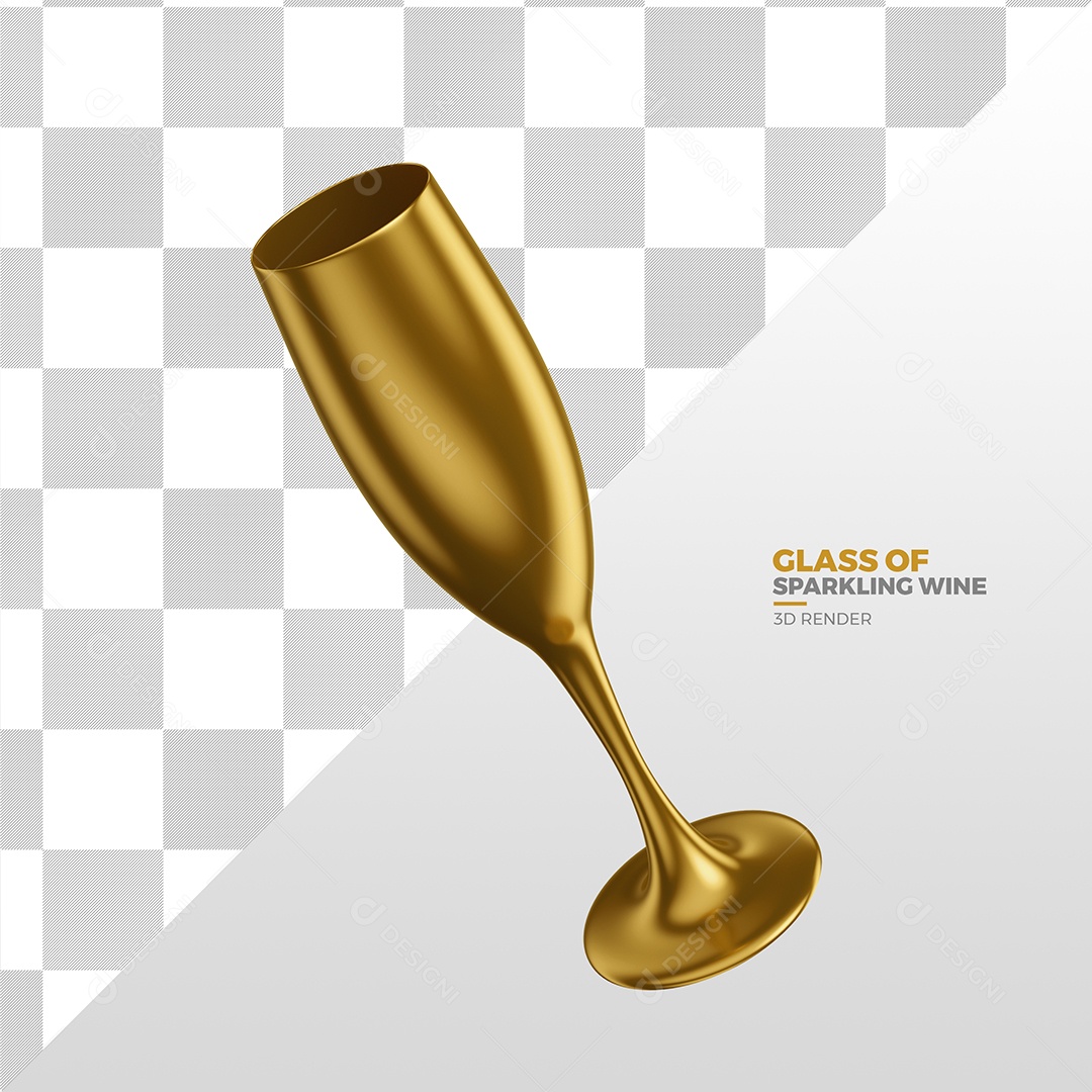 Elemento 3D Para Composição Taça Dourada PSD