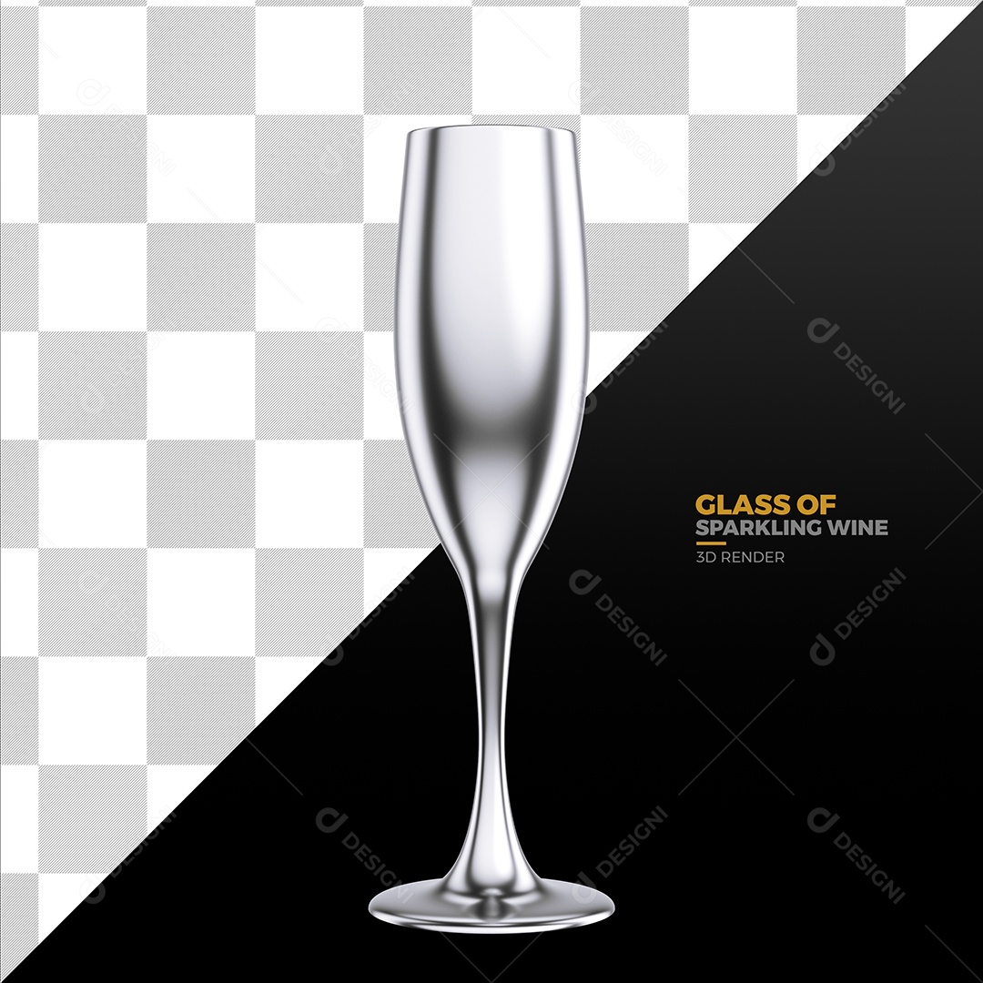 Elemento 3D Para Composição Taça Prateada PSD