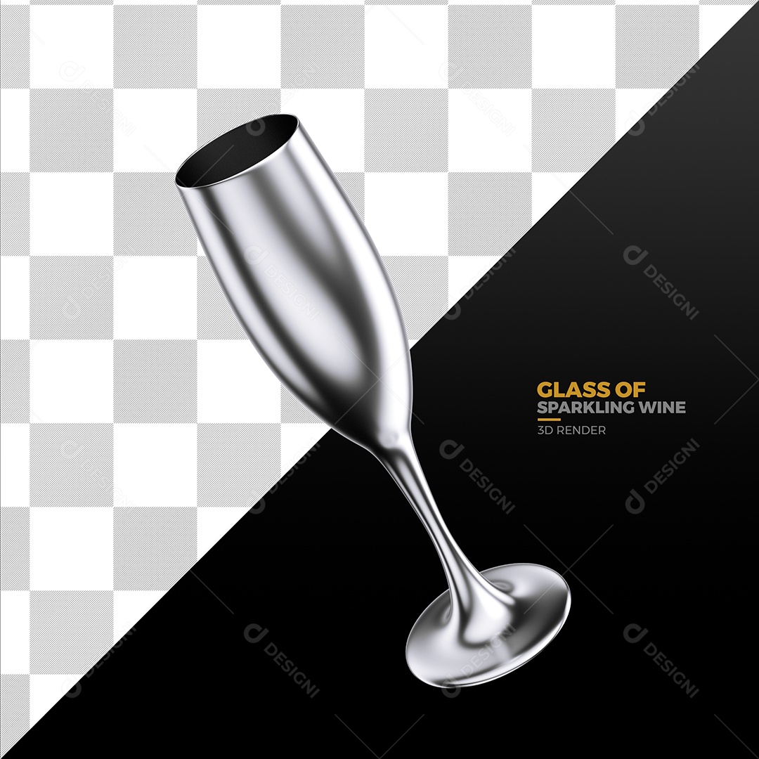 Elemento 3D Para Composição Taça Prateada PSD