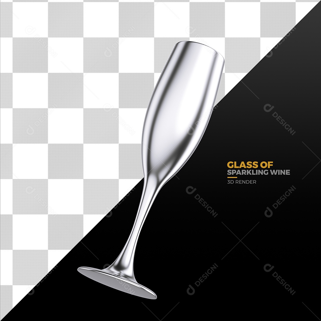 Elemento 3D Para Composição Taça Prateada PSD