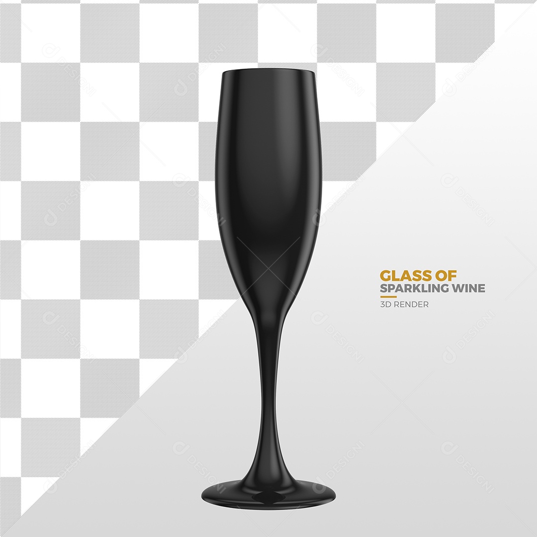 Elemento 3D Para Composição Taça Preta PSD