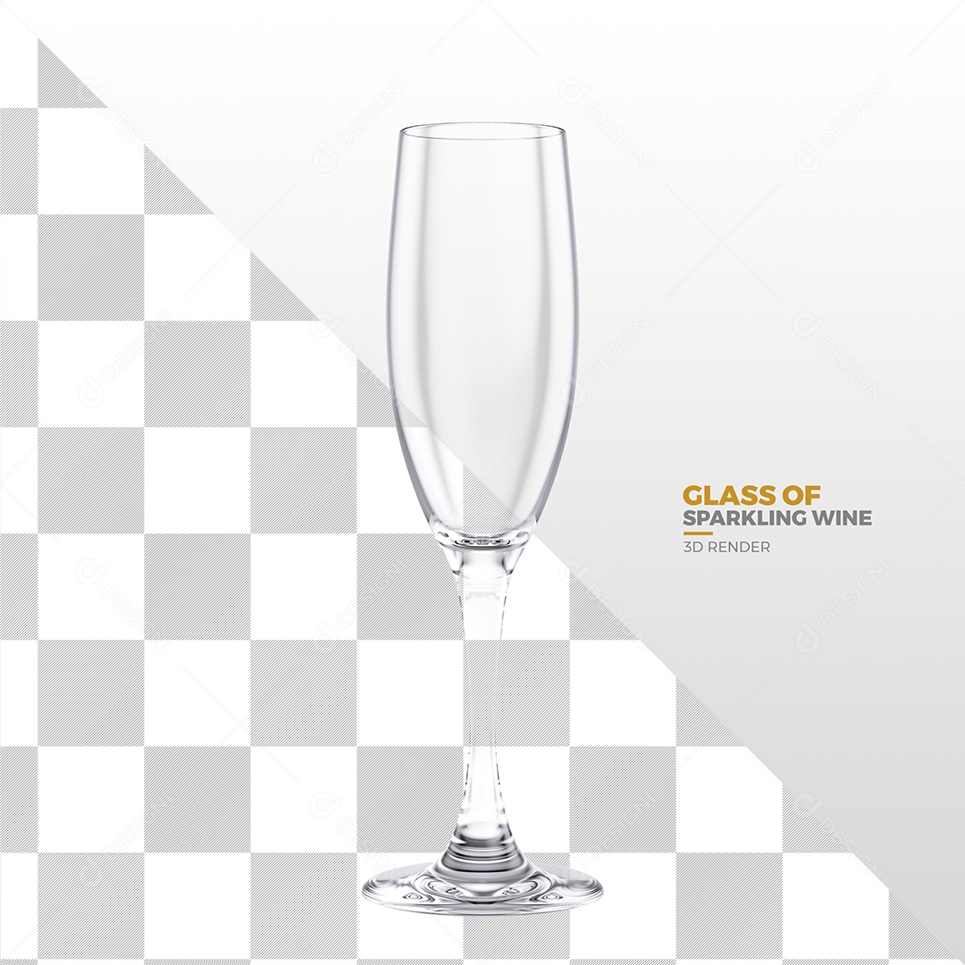 Elemento 3D Para Composição Taça Transparente PSD