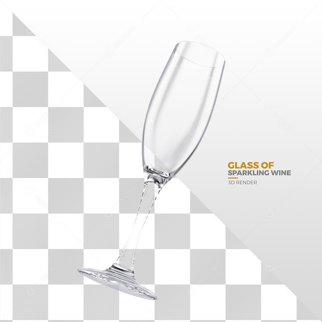 Elemento 3D Para Composição Taça Transparente PSD