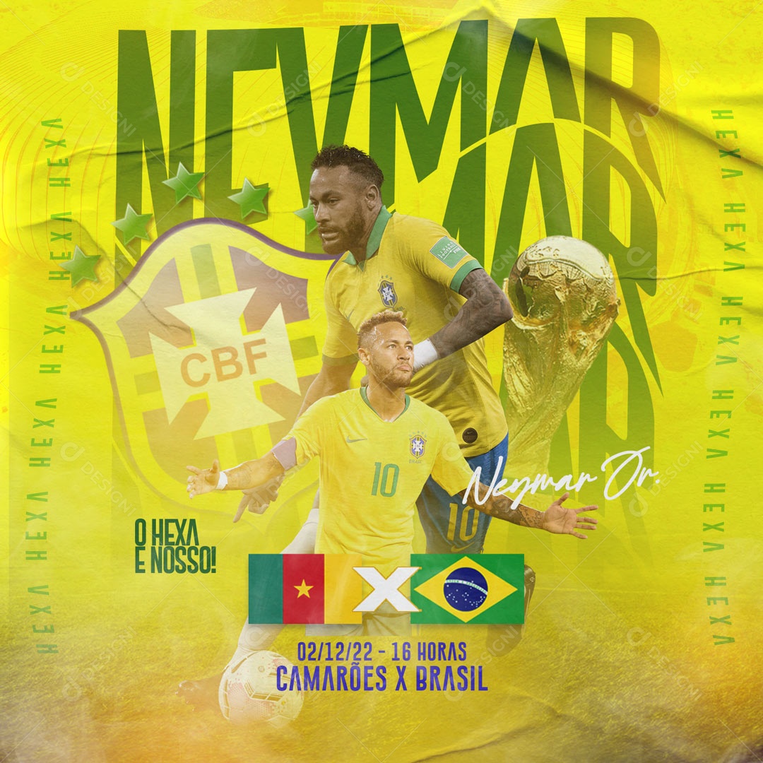 Social Media Flyer Futebol Copa Neymar PSD Editável