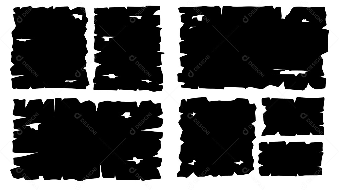 Elementos Vetoriais Silhueta de Papel Rasgado EPS