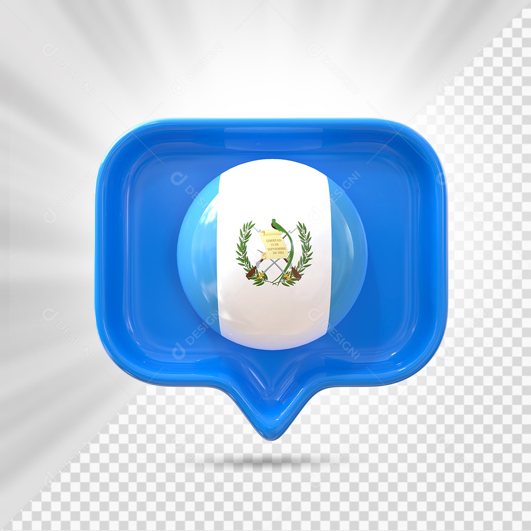 Ícone do El Salvador Elemento 3D Azul para Composição PSD
