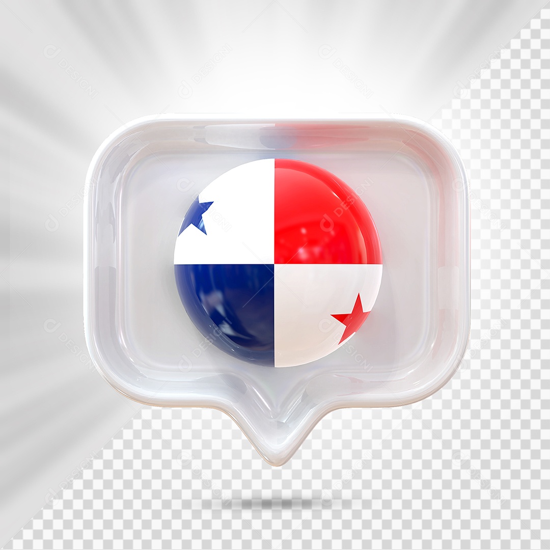 Ícone do Chile Elemento 3D Branco para Composição PSD