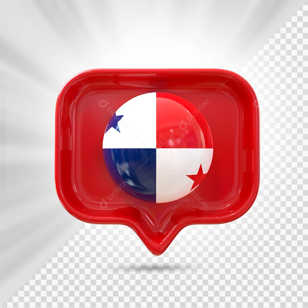 Ícone do Chile Elemento 3D Vermelho para Composição PSD