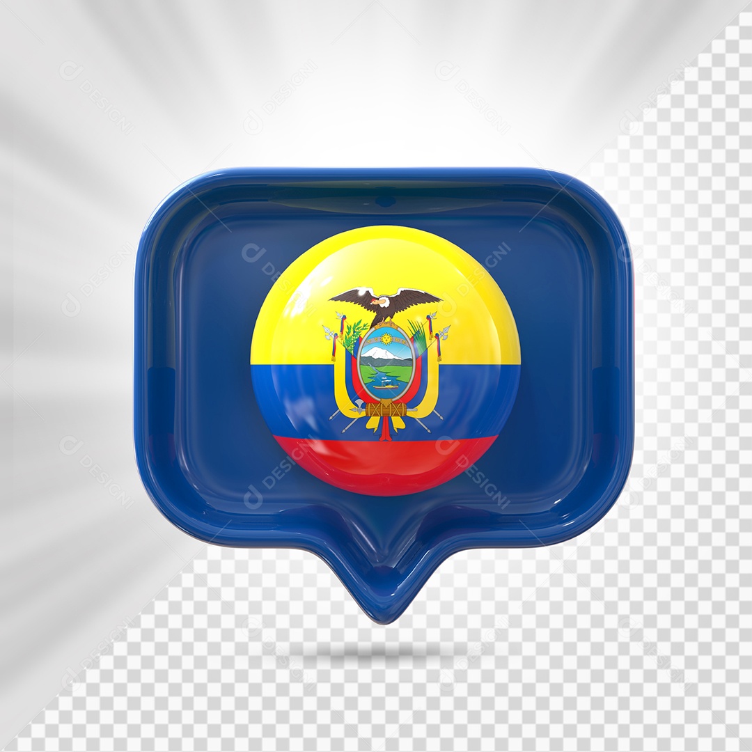 Ícone do Equador Elemento 3D Azul para Composição PSD