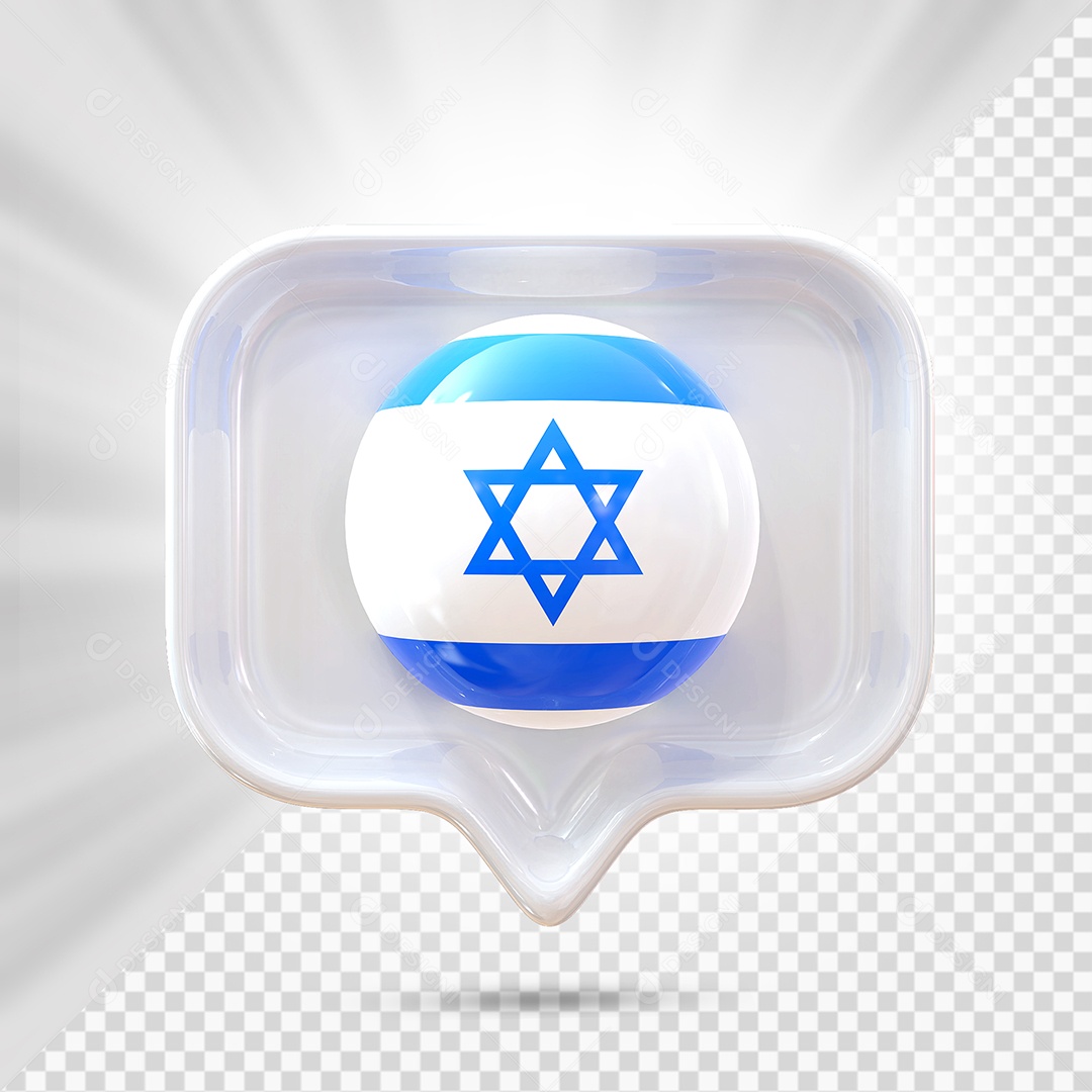 Ícone de Israel Elemento 3D para Composição PSD