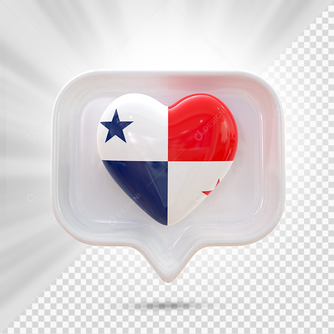 Ícone de Coração do Texas Elemento 3D Branco para Composição PSD