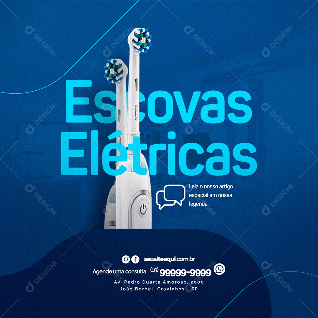 Escovas Elétricas Clínica Odontológica Social Media PSD Editável