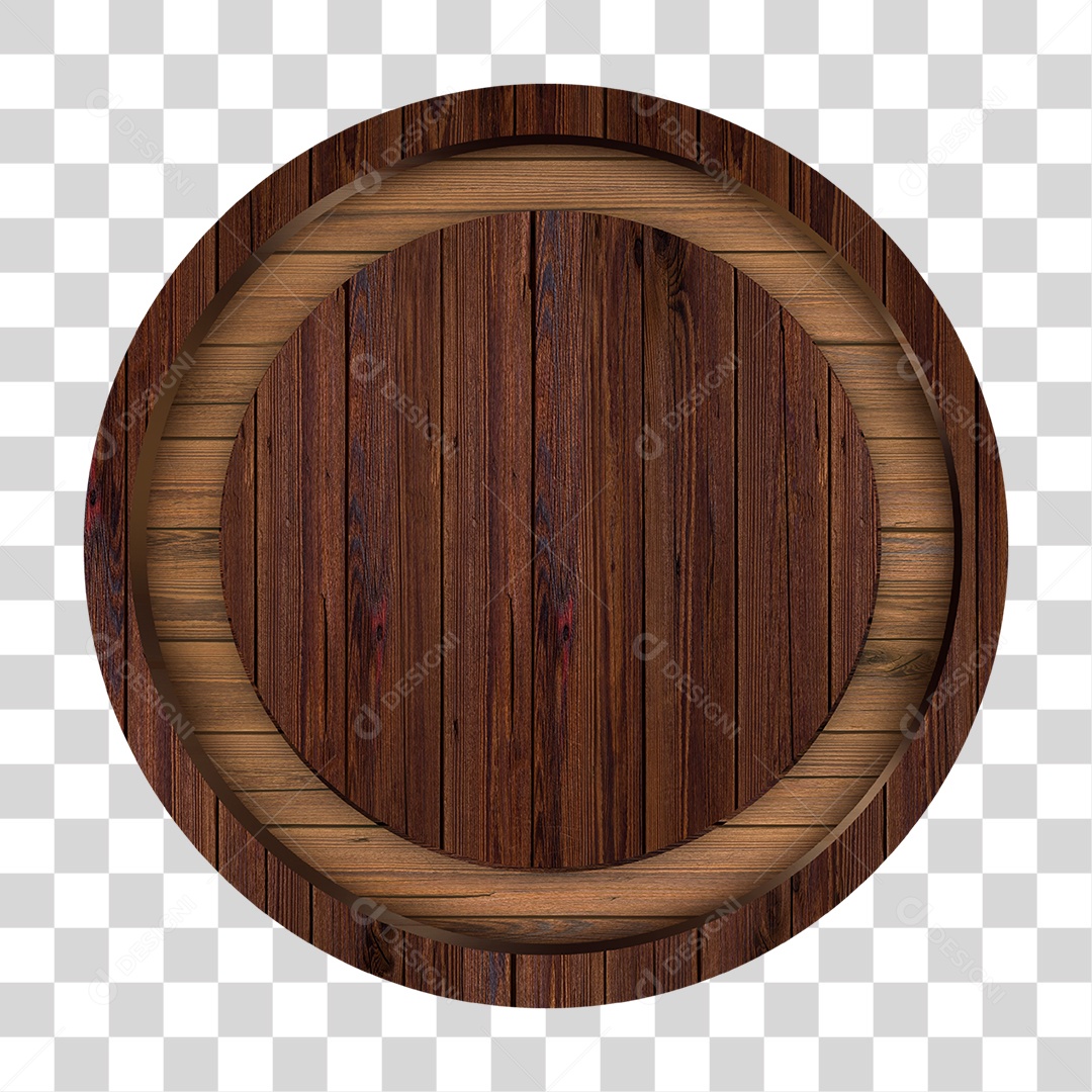 Placa de Madeira Redonda PNG Transparente