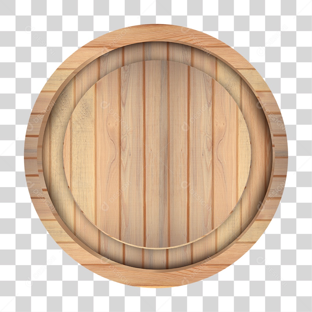 Placa de Madeira Redonda PNG Transparente