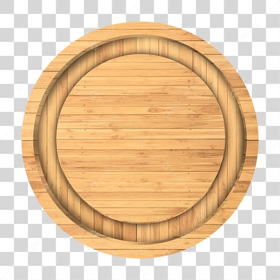 Placa de Madeira Redonda PNG Transparente