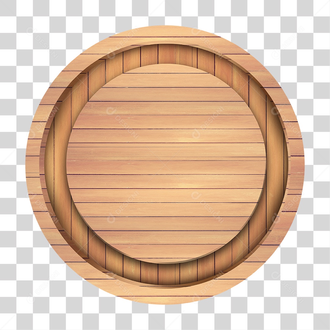Placa de Madeira Redonda PNG Transparente