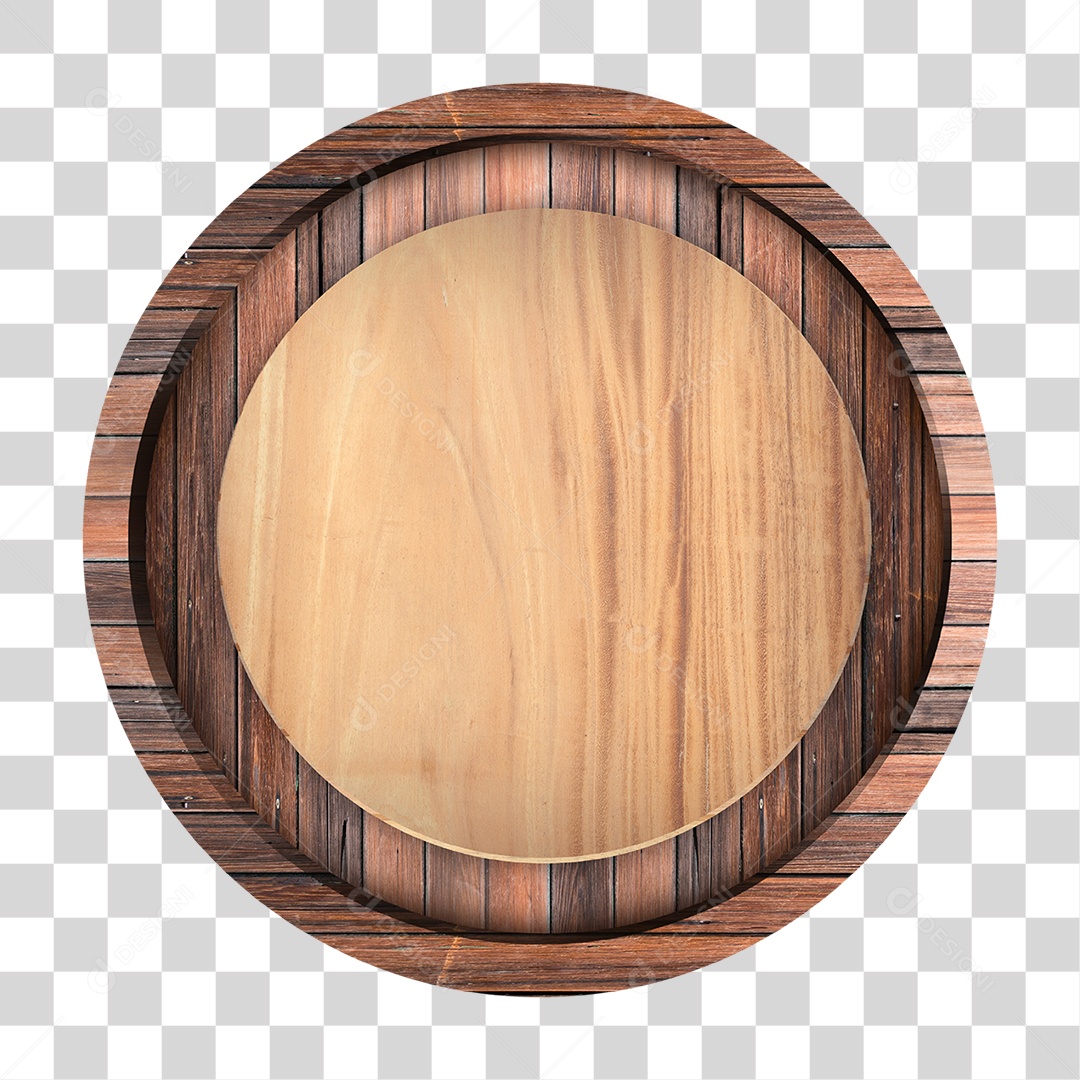 Placa de Madeira Redonda PNG Transparente