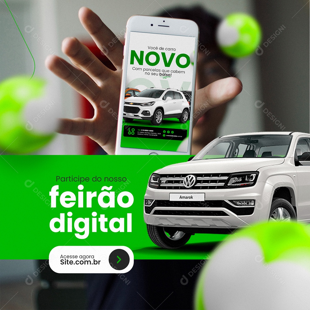 Participe do Nosso Feirão Digital Concessionária Social Media PSD Editável
