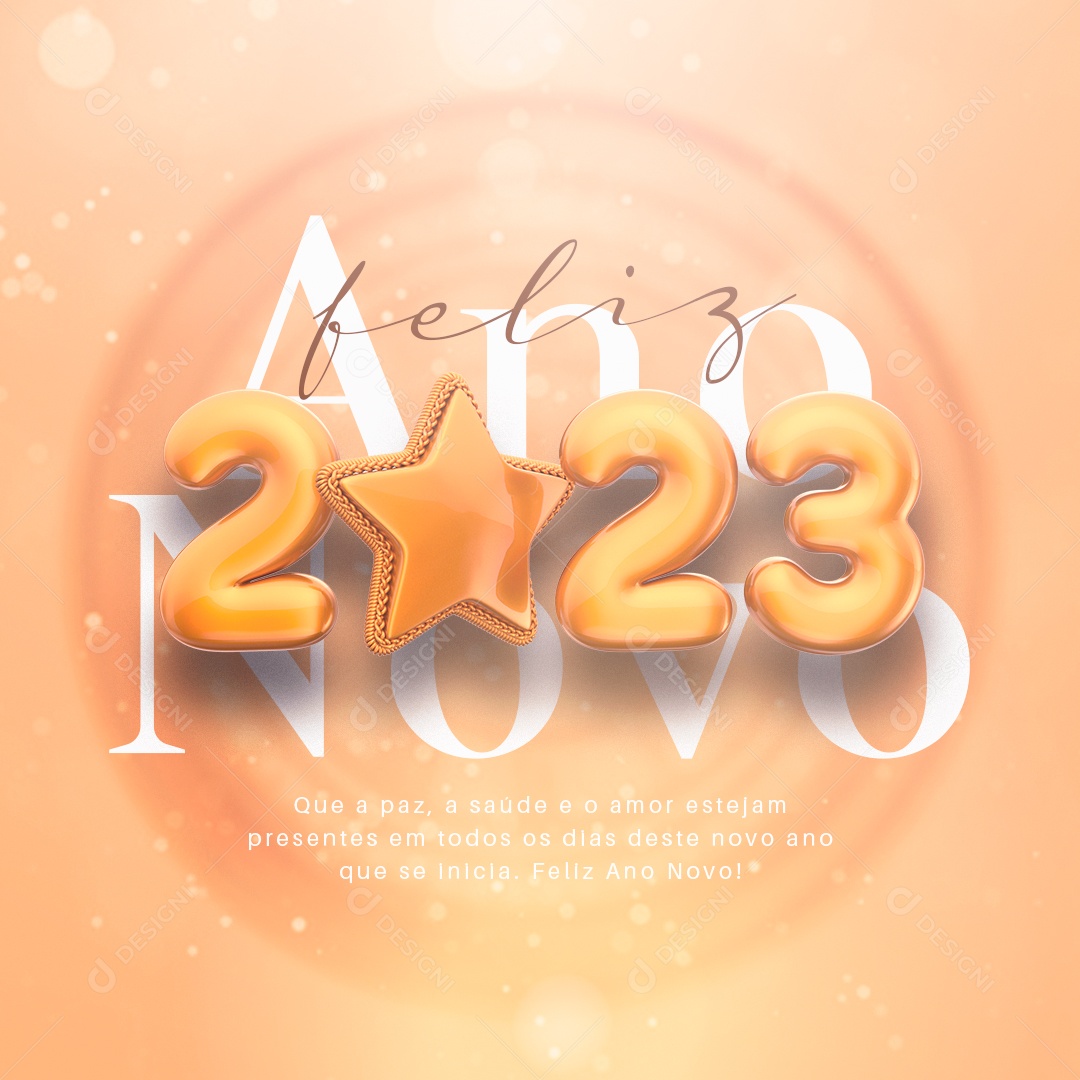 Que a Paz a Saúde e o Amor Estejam Presente Feliz Ano Novo Social Media PSD Editável