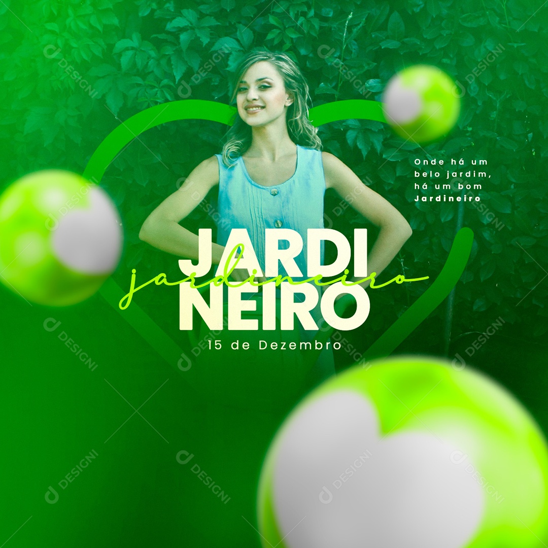 Onde há Um Belo Jardim Dia do Jardineiro Social Media PSD Editável
