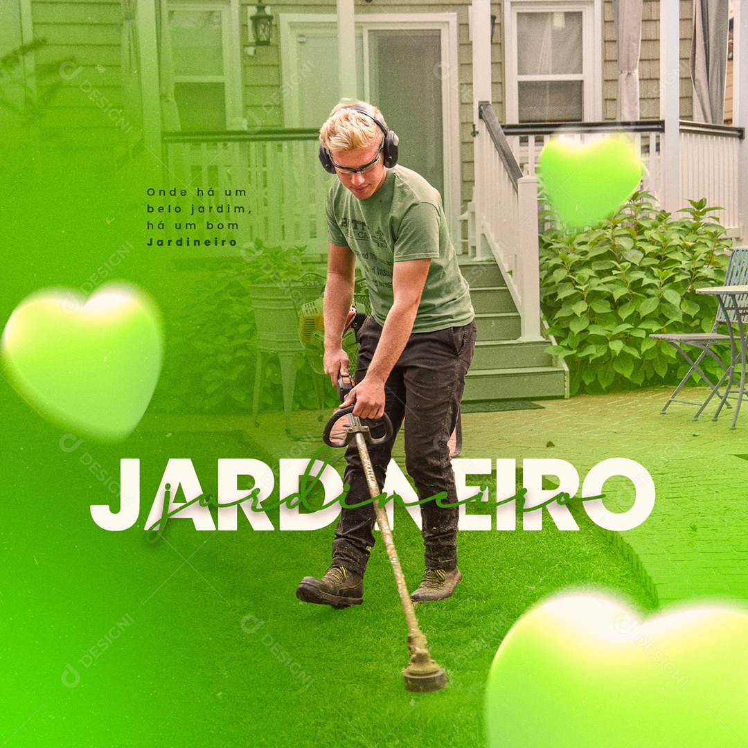 Onde há Um Belo Jardim Dia do Jardineiro Social Media PSD Editável