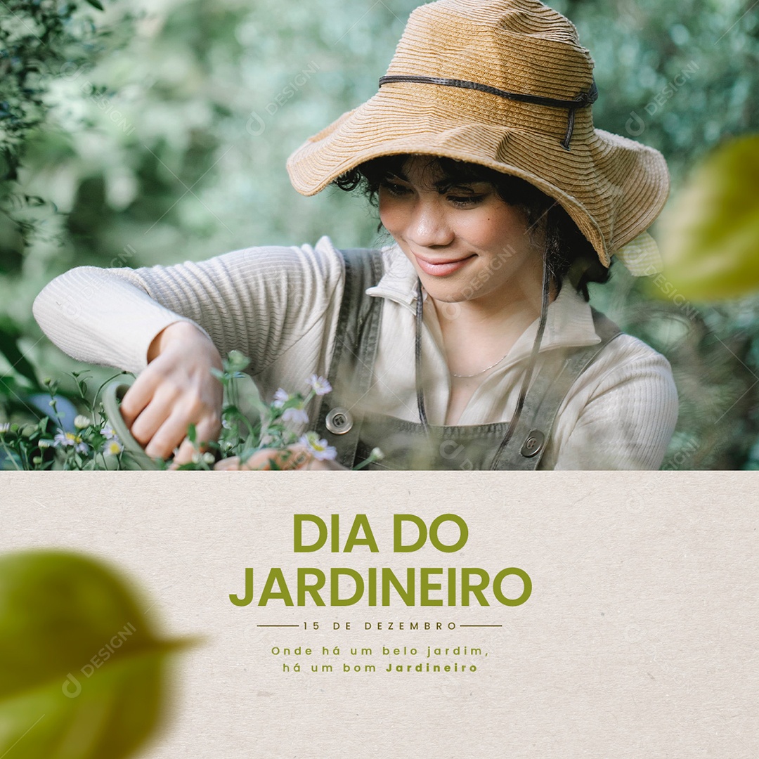Onde há Um Belo Jardim Dia do Jardineiro Social Media PSD Editável