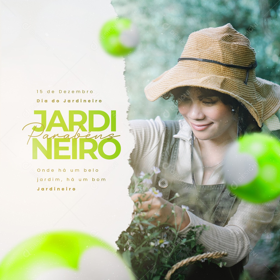 Onde há Um Belo Jardim Dia do Jardineiro Social Media PSD Editável