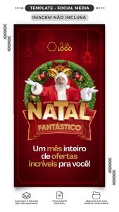 Story Natal Fantástico um Mês Inteiro de Ofertas Incríveis Para Você Social Media PSD Editável
