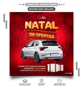 Natal de Ofertas Venha Conferir Social Media PSD Editável