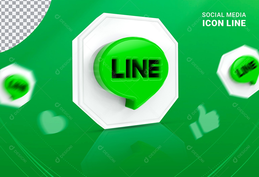 Ícone 3D Line Elemento Para Composição PSD