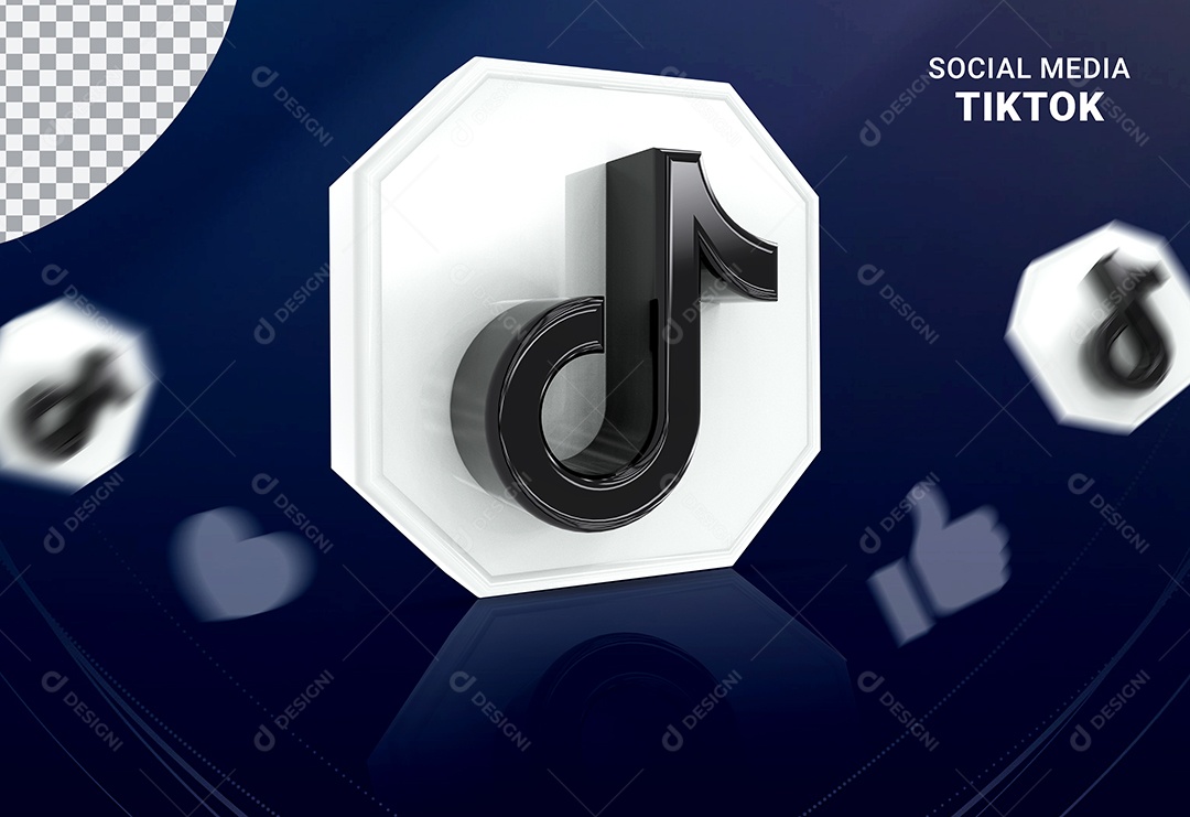 Ícone Tiktok 3D Para Composição PSD