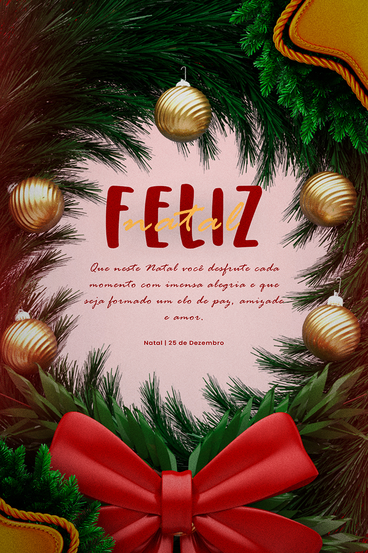 Cartão Natalino PSD Editável