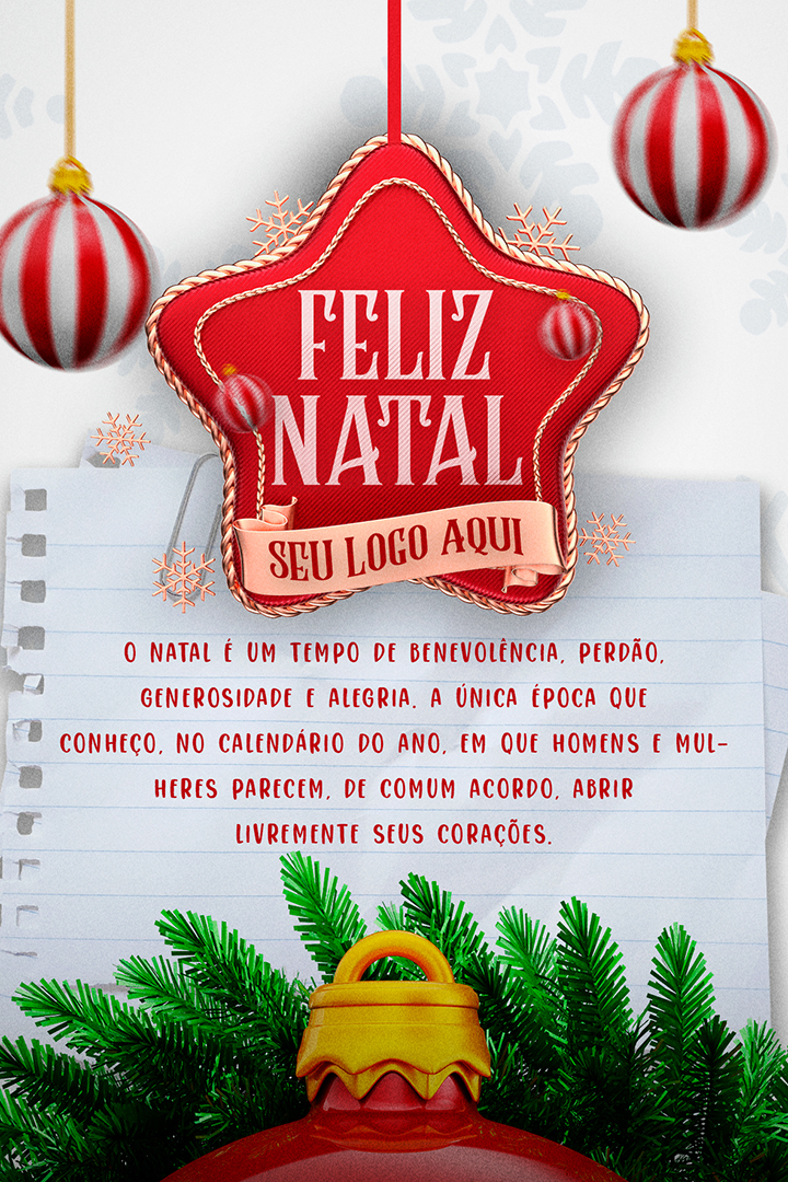 Cartão Natalino PSD Editável