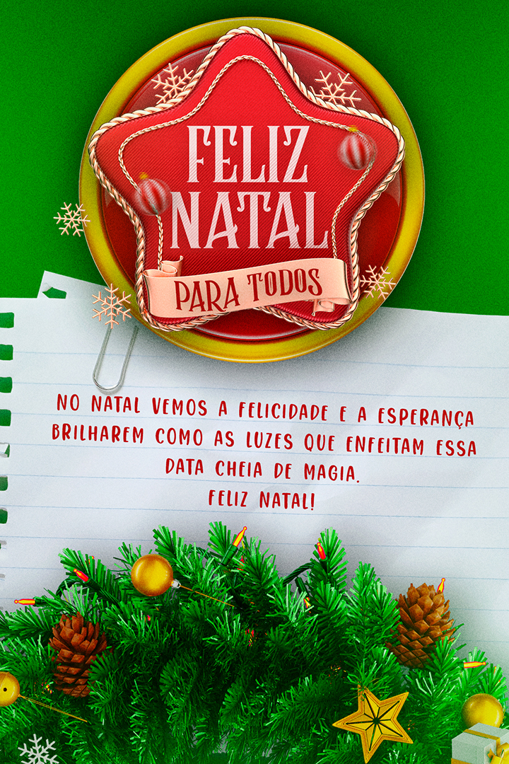 Cartão Natalino PSD Editável