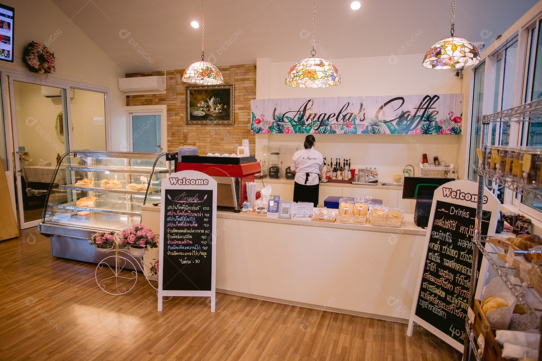 Balcão de atendimento da cafeteria