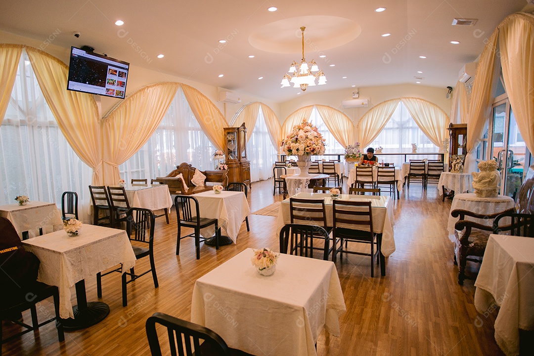 Salão decorado para festas e eventos