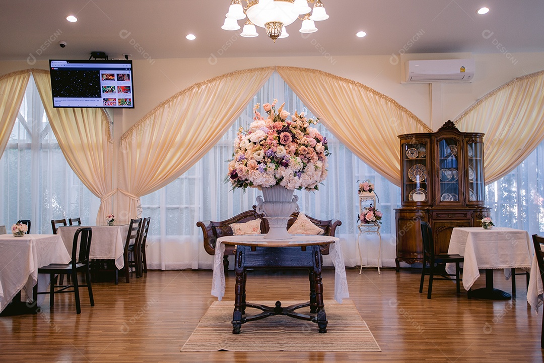 Salão decorado para festas e eventos