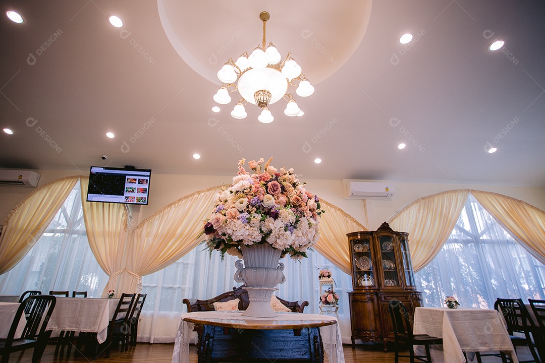 Salão decorado para festas e eventos