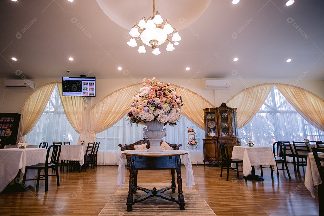 Salão decorado para festas e eventos